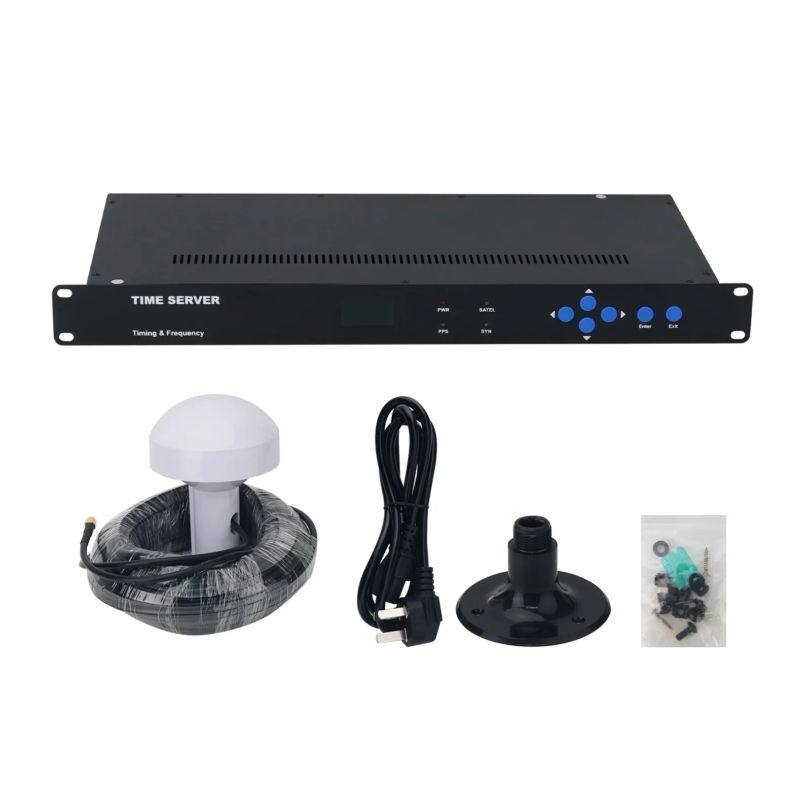

2026 NTP Server Network Time Server 1U Rack Type (2 Network Ports + 20m Mushroom Antenna) for Beidou GPS