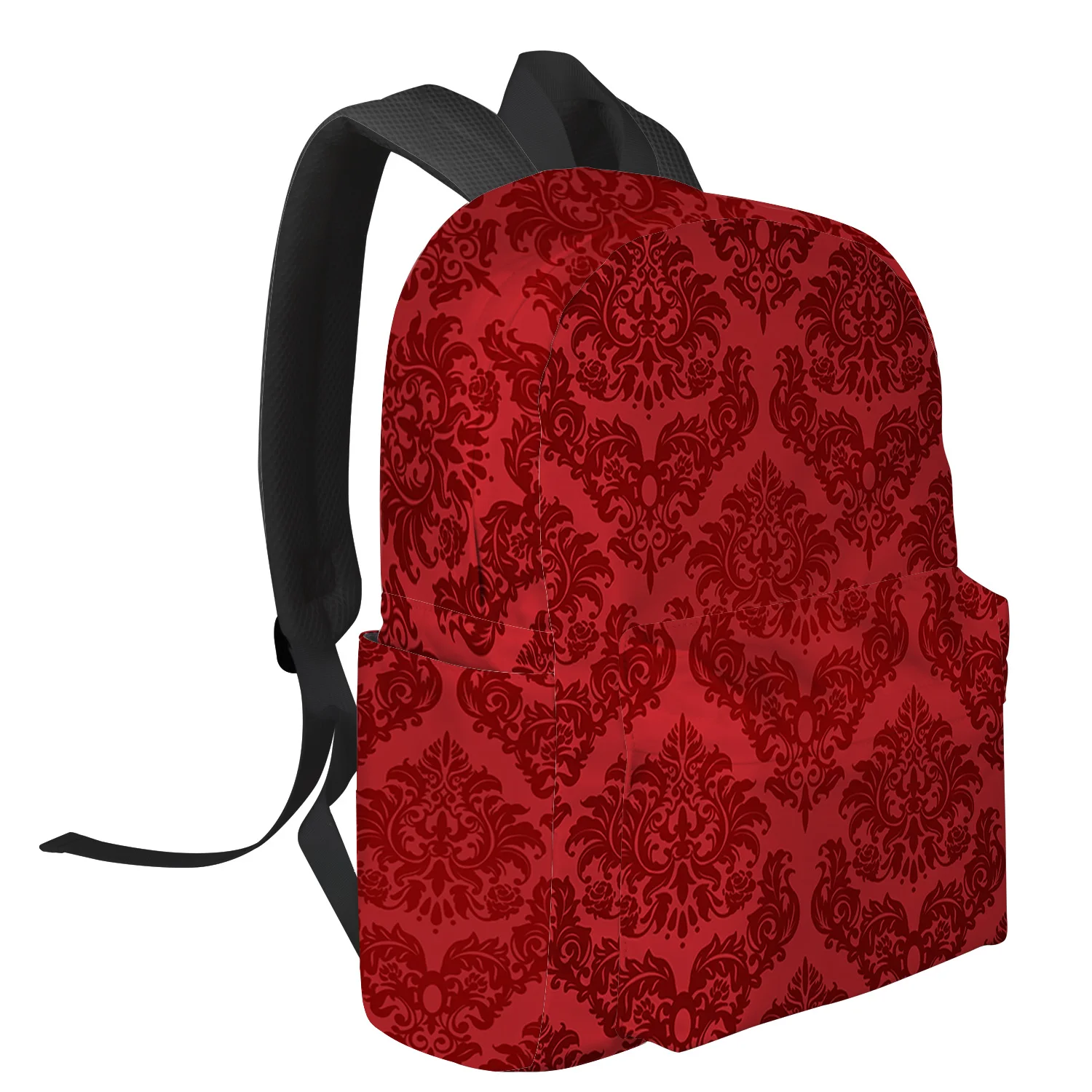 Red Baroque Texture Feminina Backpacks Teenagers Student School Bags Laptop Custom Backpack For Men Women Female Travel Mochila