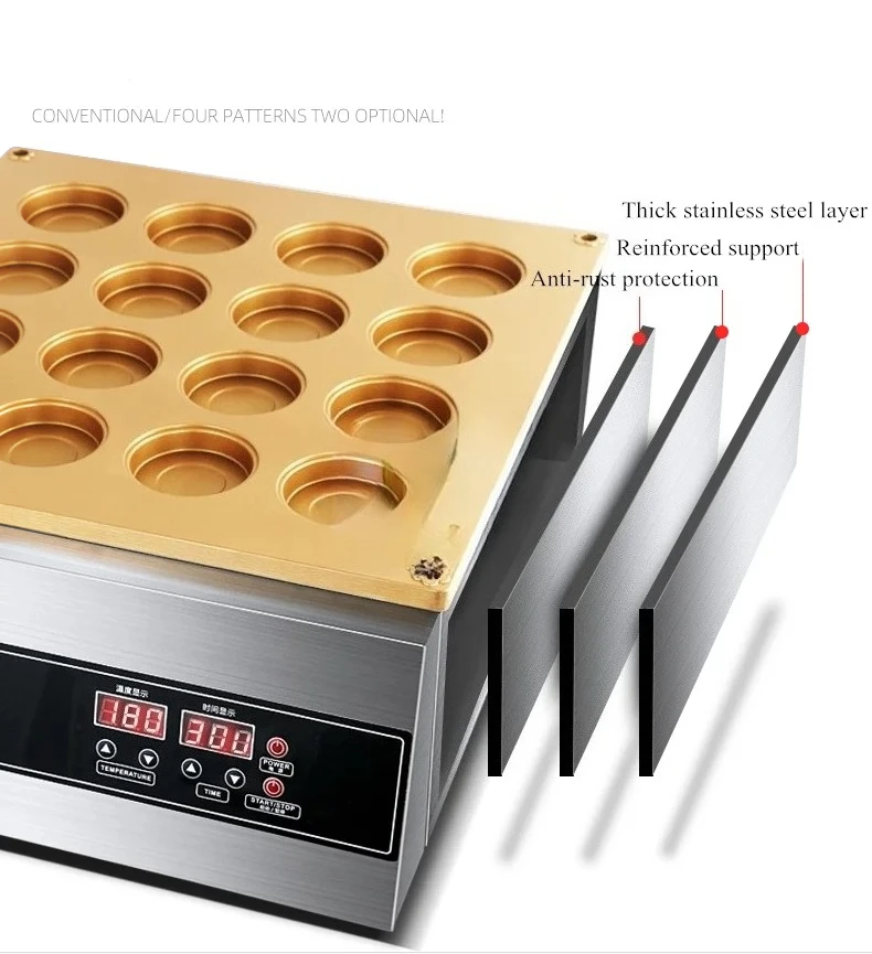 16holes wheel shape cake making machine Imagawayaki Red Bean Cake Waffle Maker Iron Baker Machine filled waffle cake machine