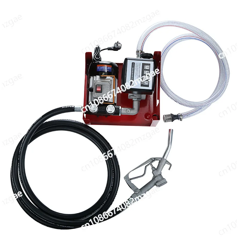 AC 220V Electric Diesel Transfer Pump Self-Priming Set with Fuel Gun Tube and Gauge Complete Combination