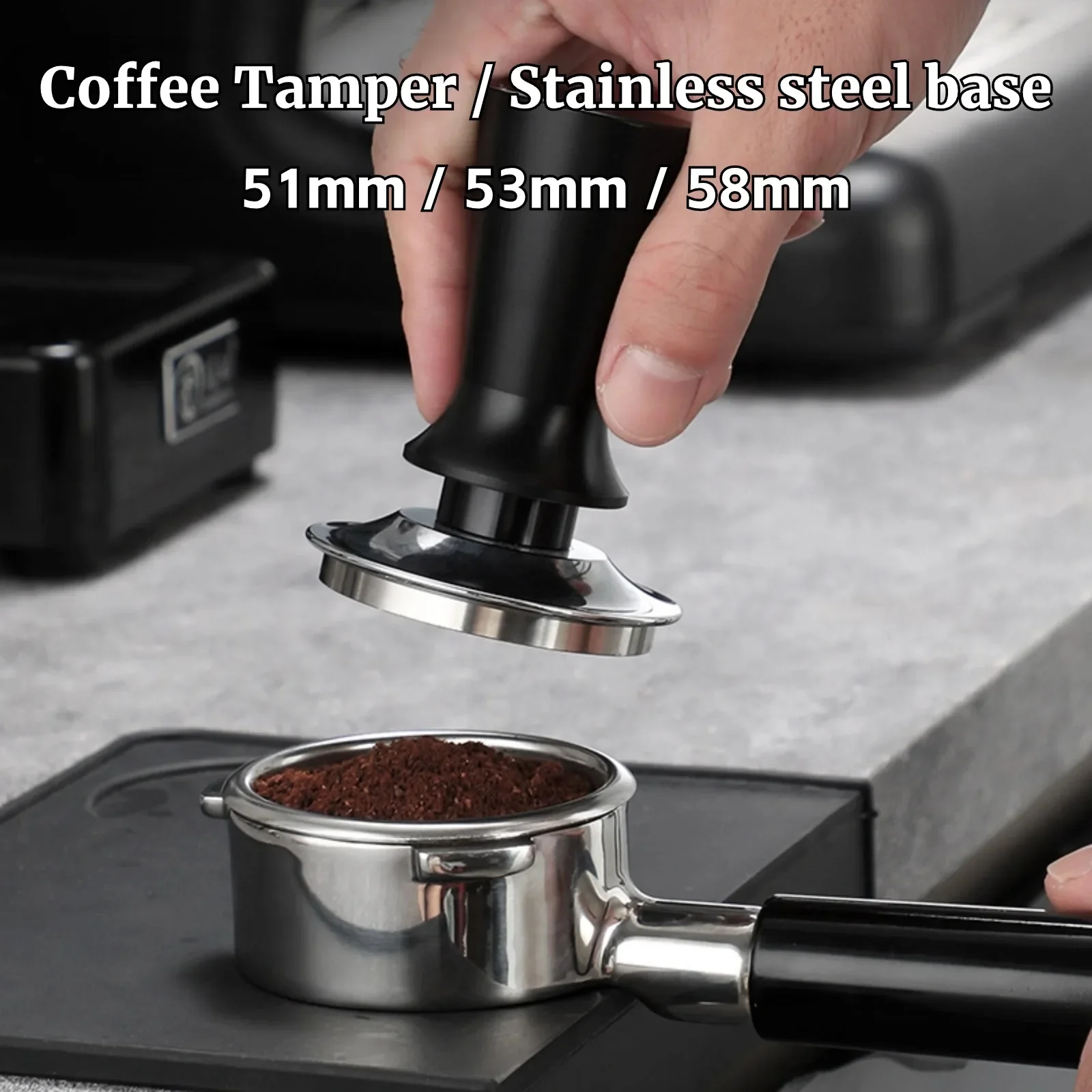 

58mm 53mm 54mm 51mm Espresso Tamper Barista Coffee Tamper with Calibrated Spring Loaded Stainless Steel Tampers Knock box coffee