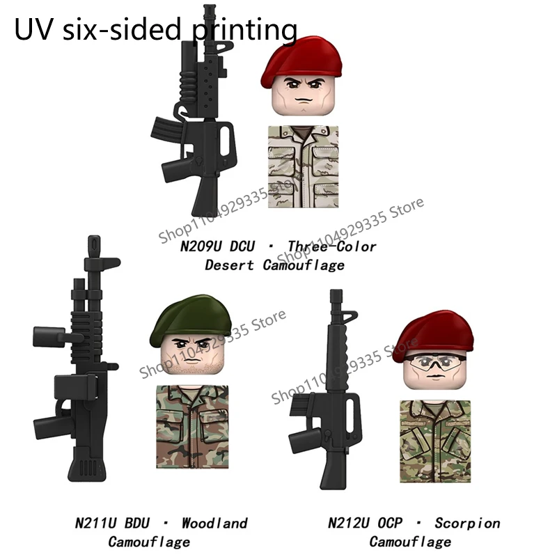 Military Special Forces Figures Building Blocks US Air Force German KSK Marine Corps Police Bandits Army Soldier Bricks Toy Gift