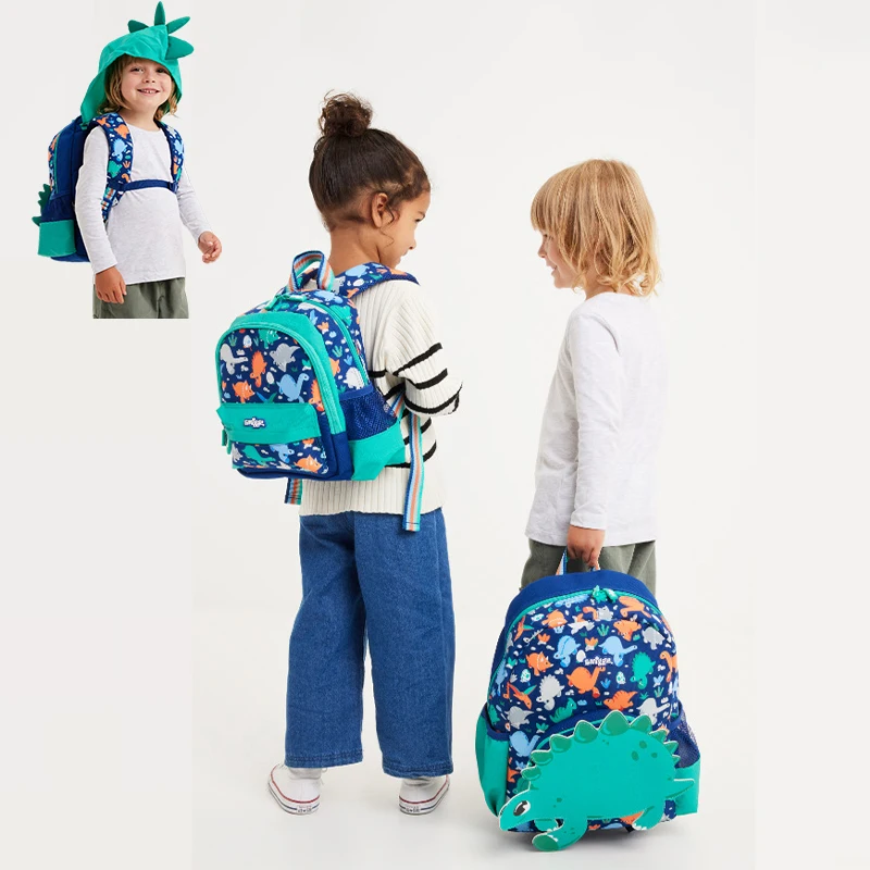 

New Genuine Australian Smiggle Blue Dinosaur Backpack Medium Hat Backpack Children'S Backpack Suitcase Juice Cup Straw Cup Gift