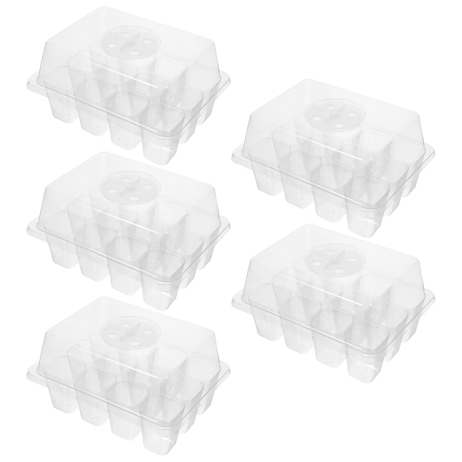 

5Pcs Seedling Tray Plastic 12 Cells Nursery Pot Germination Box Plant Grower Garden Planter Pot Hydroponic Grow Tray Gardening