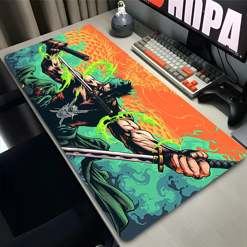 Rubber Mouse Pad Professional Gamer Accessories O-one P-piece Zoro Anime Table mat Lock Edge Keyboard Desk Mat E-sports mousepad