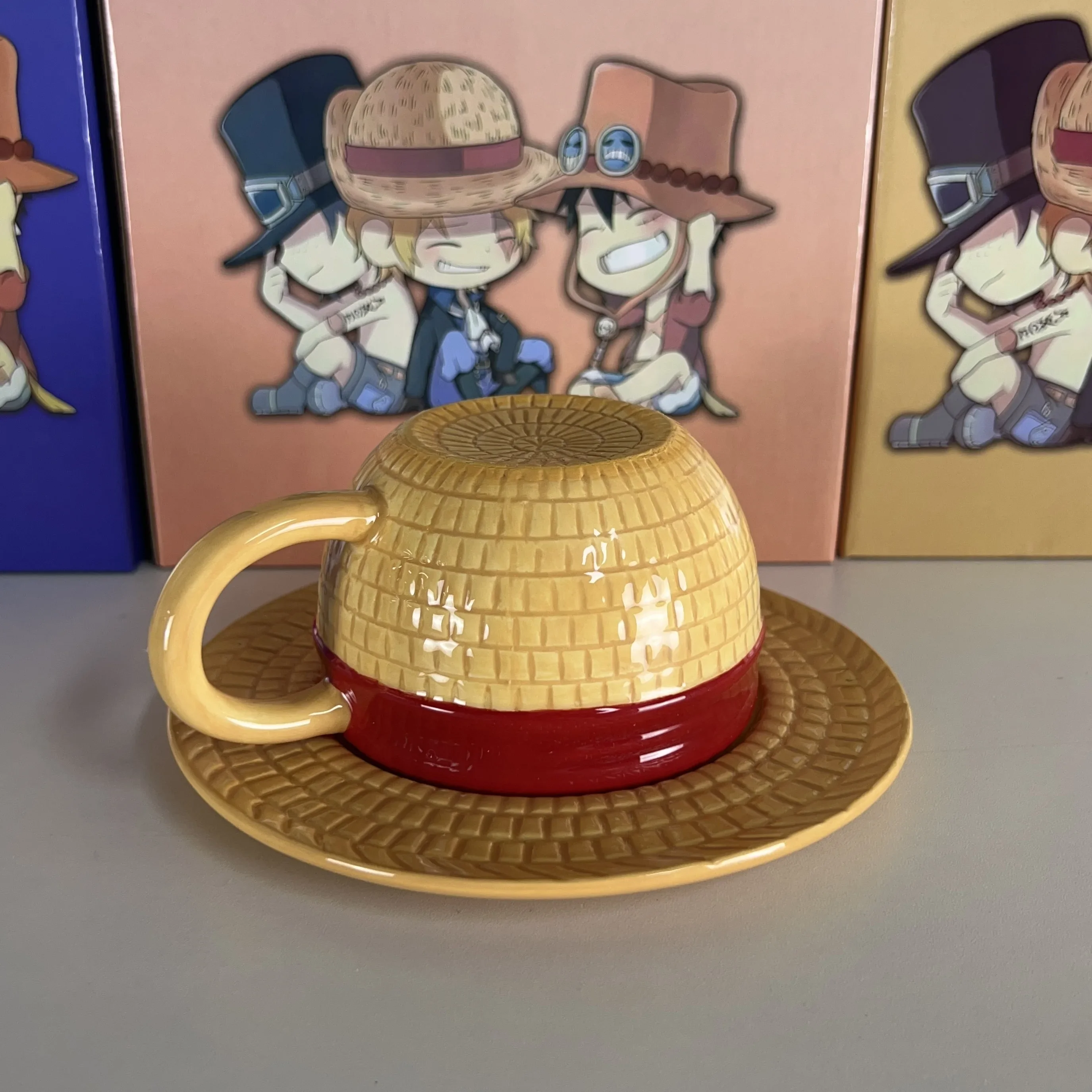 Hoge Kwaliteit Cartoon Een Stuk Luffy Strohoed Kom Water Cup Decoratie Anime Leuke Ramen Kom Keramisch Servies Vakantie Geschenken
