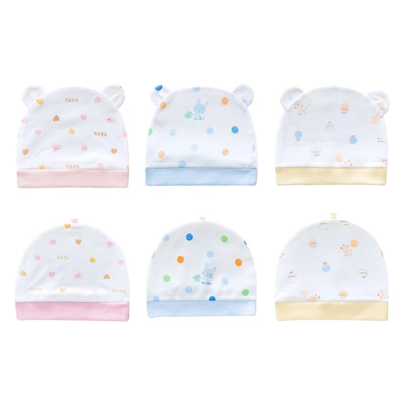 

Cute Newborn Hat Baby Beanie Hats Cotton Print Infant Bonnet Cap for Girls Boys Kids Hats Baby Photography Props Accessories0-3Y