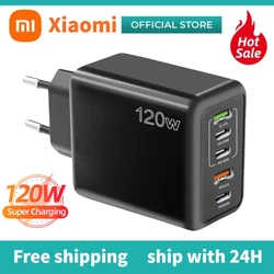 Xiaomi 120W USB Charger Real Fast Charging High Speed Quick Charge QC3.0 Phone Wall Adapter Muti 5 Ports For Huawei Iphone