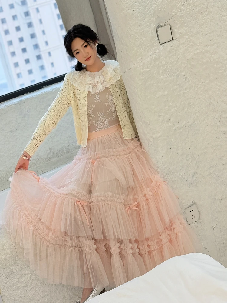 TIYIHAILEY Nuove Donne Della Maglia Autunno Primavera Lungo Maxi Gonne di Alta Qualità Abito di Sfera Gonna Orlo Grande Gonne Custom Made 2026 Nuovo XS-2XL