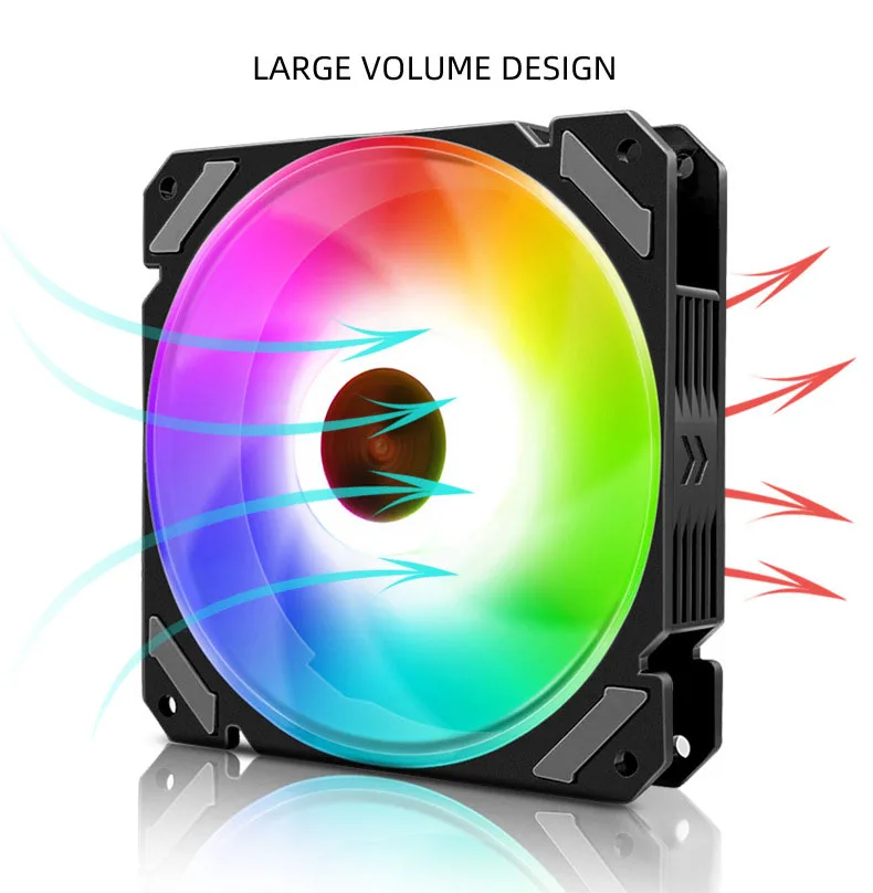 컴퓨터 섀시 팬 120MM 5V-3PIN ARGB 4Pin PWM 저소음 냉각 팬 대용량 흰색 케이스 팬 45.2CFM/800-1800RPM