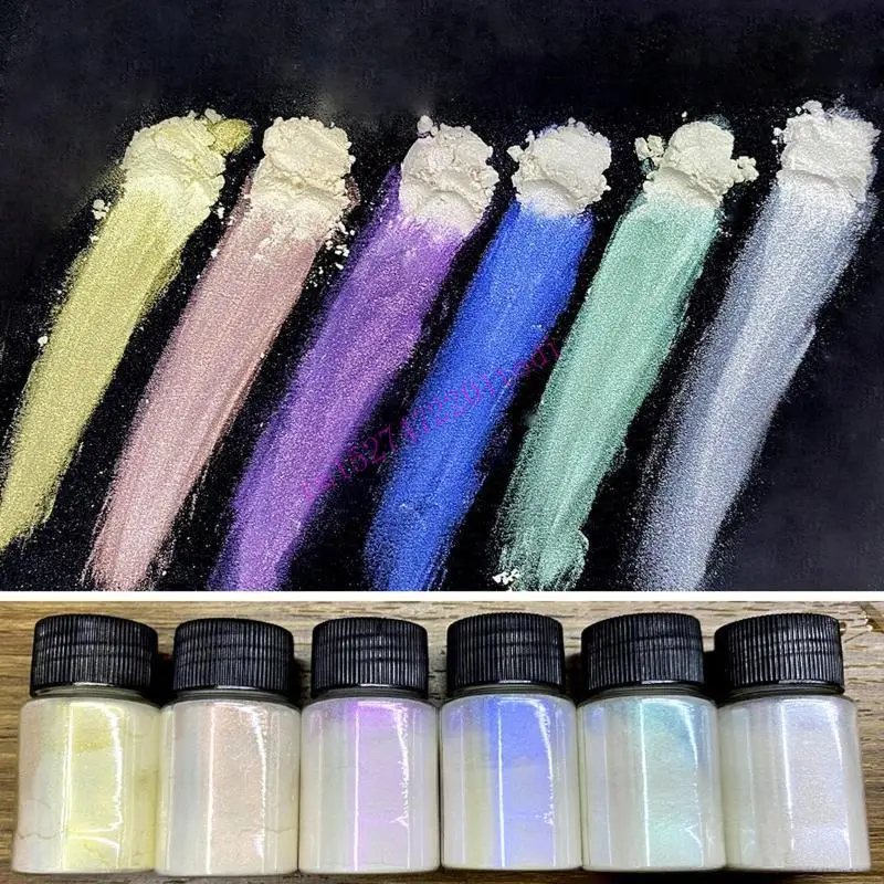 6Bottle/set 6 Colors Resin Powder Mica Pearlescent Pigments Colorants Resin Dye Epoxy Resin Color Jewelry Making Crafts M76B