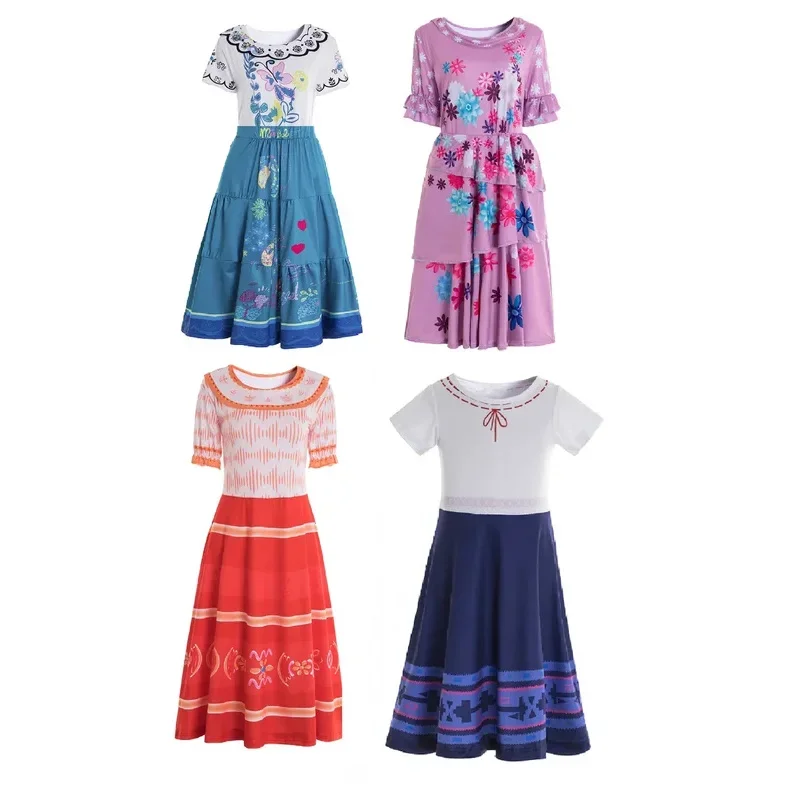 Luisa packing of costum ecanto dolres cosplay costume dolres Encanto women girls dress kid dress adults Encanto costume