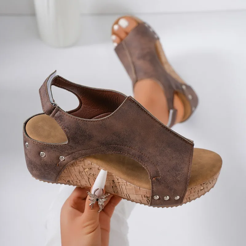 التجارة الخارجية الأوروبية الأمريكية عبر الحدود حجم كبير 43 أتمنى جديد المرأة المنحدر كعب فم السمكة سميكة القاع الصنادل المثبتة