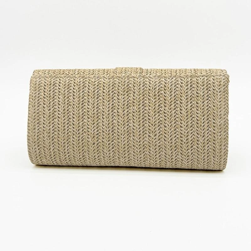 

652F Straw Clutch Handbags for Women Girls Evening Clutch Purse Handbag Straw Shoulder Crossbody Bag Summer Beach Bag Gifts