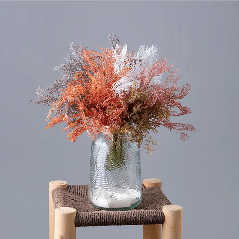 

Plastic Cypress Leaf Simulation Flower Simulation Green Plant Wholesale Wedding Decoration Craft Home Decoration Products