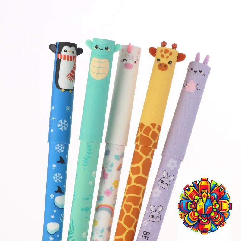 

Набор из 7 гелевых ручек с ластиком, 0.5 мм, с цветными стержнями, в виде животных (пчела, кролик, жираф), для письма, школьные принадлежности