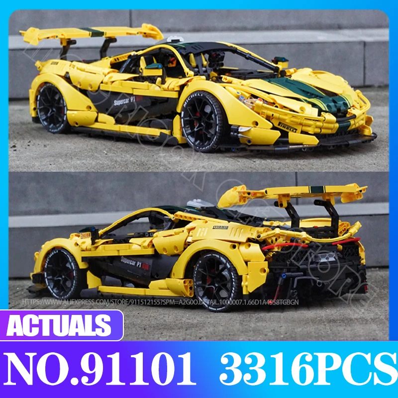 MOCBIRCK High-Tech Power Speed P1 Hypercar Model 91101 Speed Champions V8 Racing Car Building Block Brick Children Toys Gift