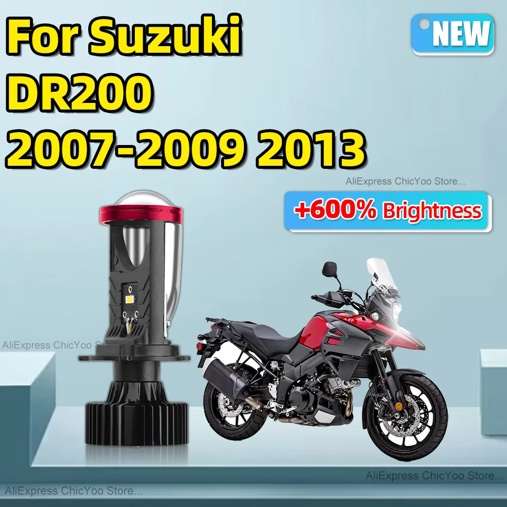 

For Suzuki DR200 2007-2009, 2013 1PCS Motorcycle H4 Headlight 15000LM 6000K White Motorbike Lamp Super Bright Projector Lens