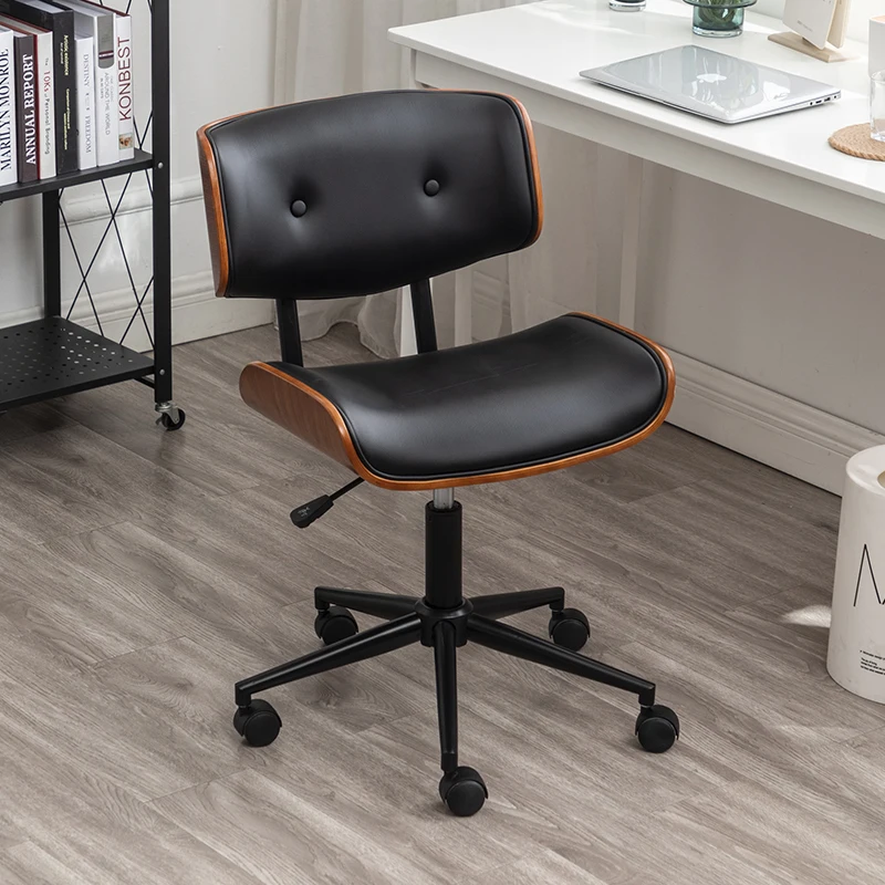 ‌Luxury Solid Wood Compact Office Chair-Ergonomic Adjustable Height Swivel Seat with Lumbar Support |for Home Bedroom Study Desk - view 2