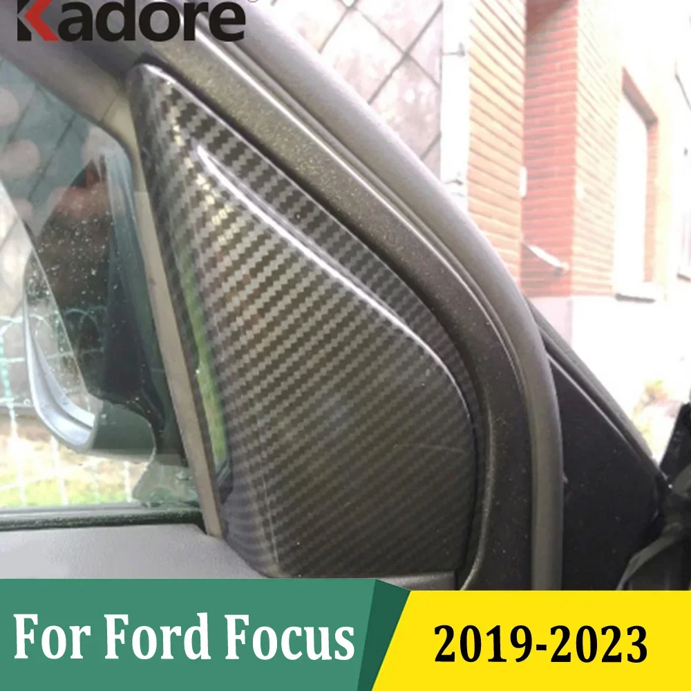 

Для Ford Focus 2019 2020 2021 2022 2023, передняя дверь, внутренняя треугольная крышка, накладка на окно, стойка, наклейка, наклейки, автомобильные аксессуары