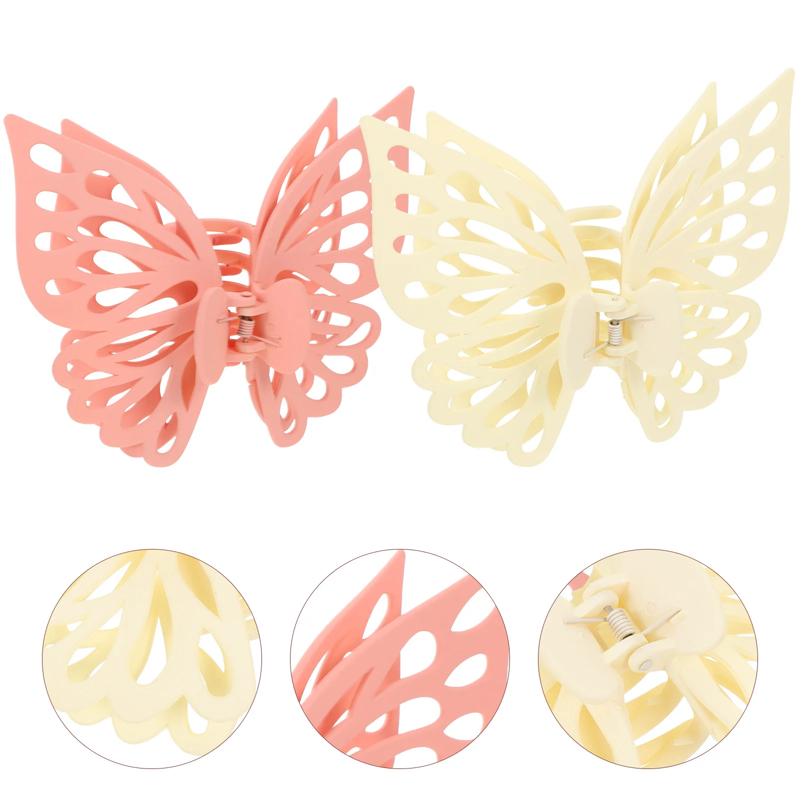 

2pcs Butterflies Large Jaw Clips For Women Long Lasting Barrettes Thick Hair Claw Clips Hair Accessories For