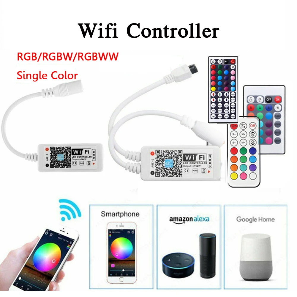 5V 12V 24V LED Strip WIFI RGB RGBW Controller Android IOS APP Bluetooth-compatible Magic Home IR Control For RGB RGBW LED strip