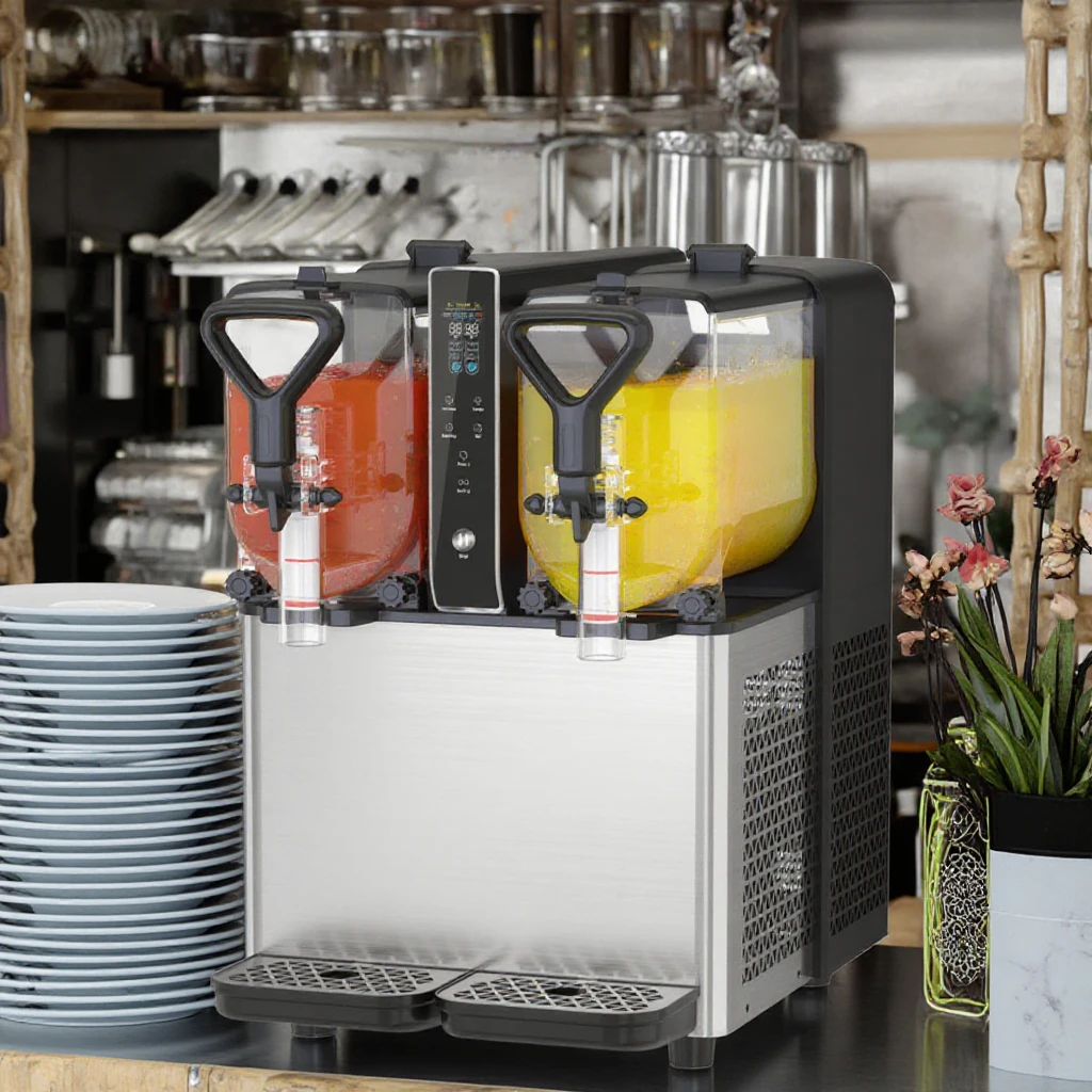 

Home Commercial Use Slush Making Machine 3L X 2 Tanks Snow Frozen Drink Slushy Smoothie Maker Slush Icee Machine With Led Light