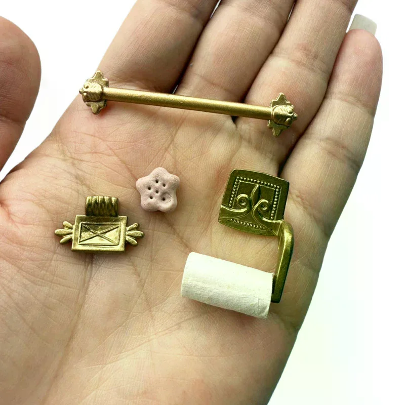 1/12 Puppenhaus Miniatur Papier Handtuch Rack Seife Rack Handtuch Rack Set Modell Möbel Zubehör Für Puppe Haus Dekor Kinder Spielzeug Geschenk