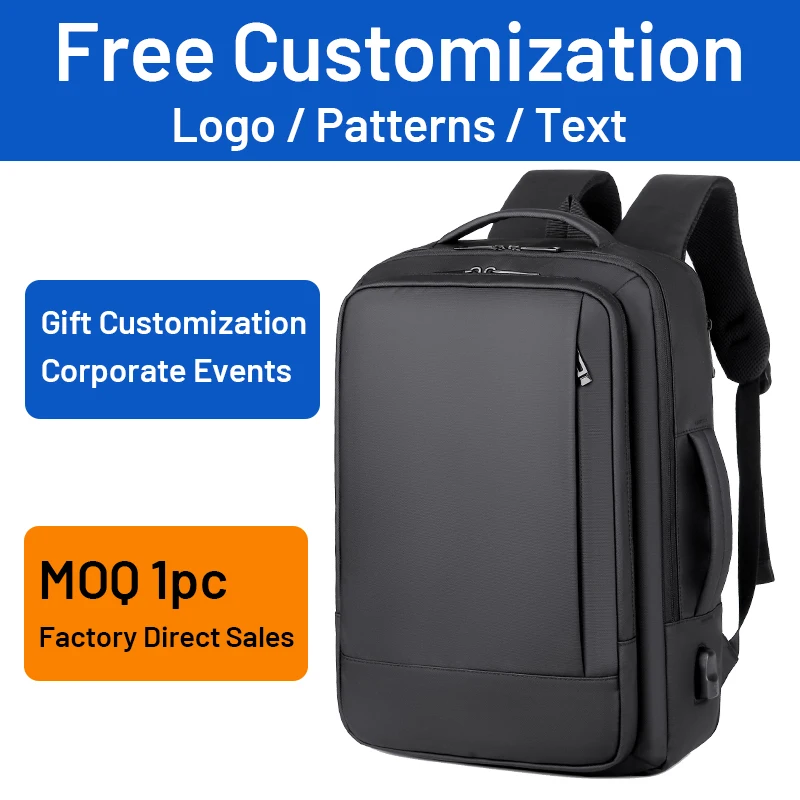 Fashion Casual Men's Backpack High-End Business Backpack Custom Logo Travel Bag 15.6 Inch Laptop Backpack Student Backpack
