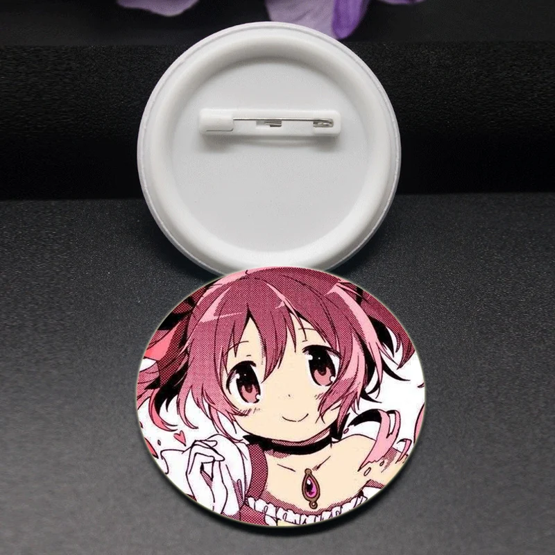 Puella Magi Madoka Magica Pins Cute Anime Figure Homura Miki Sayaka Brooch Cartoon Cosplay Badge Accessories Clothes Decoration