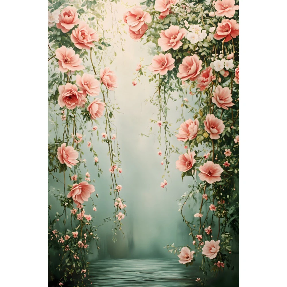 الربيع زهرة جدار التصوير خلفية مجردة الأزهار الزفاف عيد ميلاد حزب ديكور الأمومة الفن صورة خلفية فوتوبوث #5