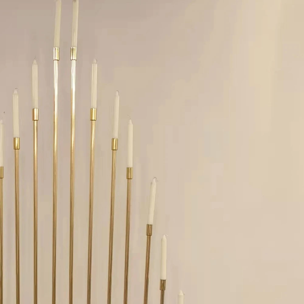 2/5 Stück 18 cm hohe goldene Strohlampen für Hochzeitsbühnen-Dekoration, Weihnachtsfeier, elektronische Kerzendekoration – Detail 4