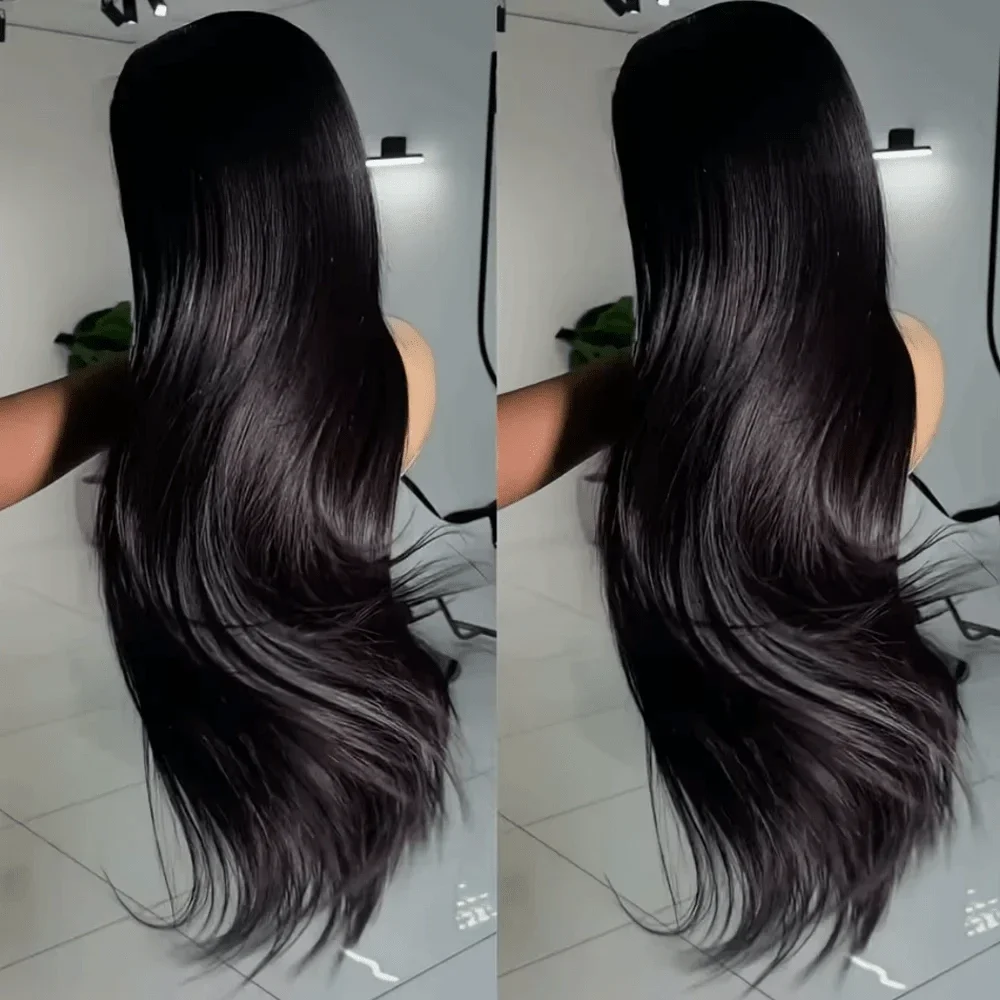 16-42Inch Bone Straight Human Hair Wigs 13x4 13x6Transparent Lace Frontal Wigs Brazilian Pre Plucked With Baby Hair 200% Density Lace Front Human Hair Wigs For Women Natural Black Color - Natural Black - View 1 40 Inch Bone Straight Human Hair Wigs 13x