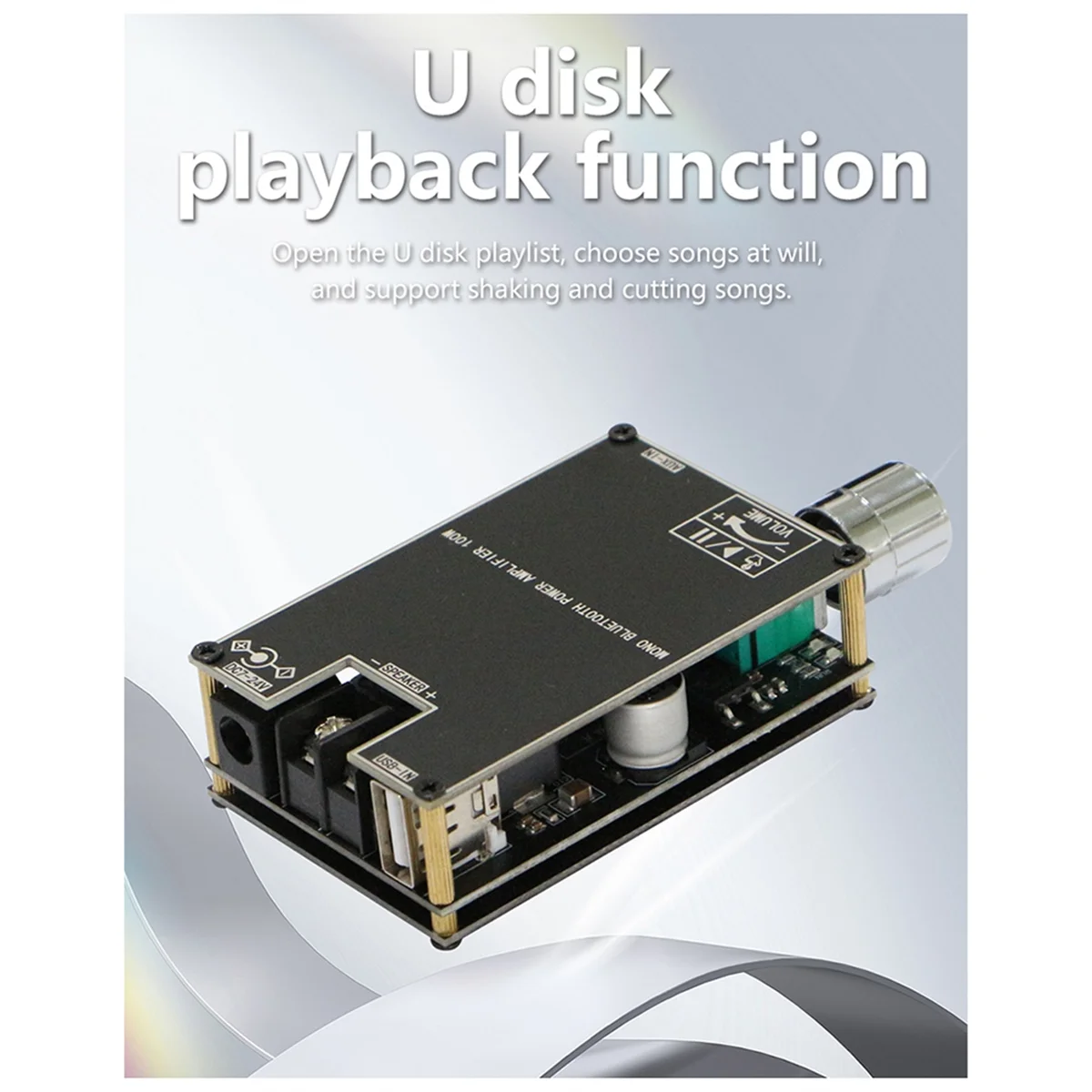 

A62T-Новый ZK-1001B Моно 100 Вт Bluetooth 5,1 Модуль усилителя мощности звука DC7-24 В Чип усилителя мощности TPA3116 с TWS