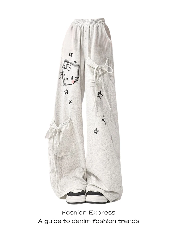 

Женские повседневные брюки свободного кроя с прямыми штанинами в пол, осенне-зимние, новые, в японском стиле, с высокой талией, Hellokit