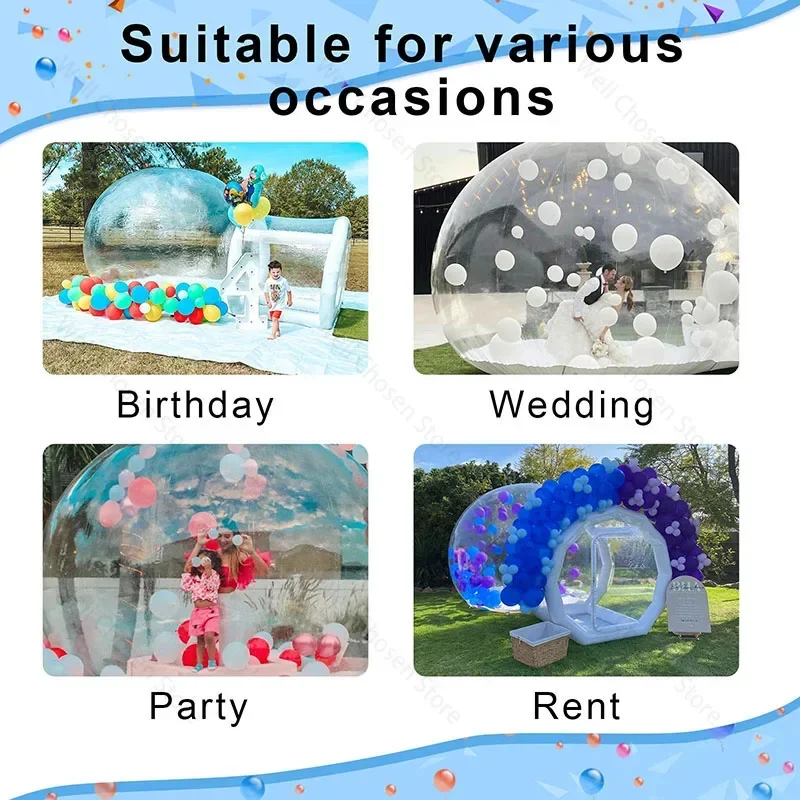 10/13ft Inflatable Bubble House Clear Dome PVC Tarpaulin Tent with Blower Camping Kids Party Parks Event Commercial Rental