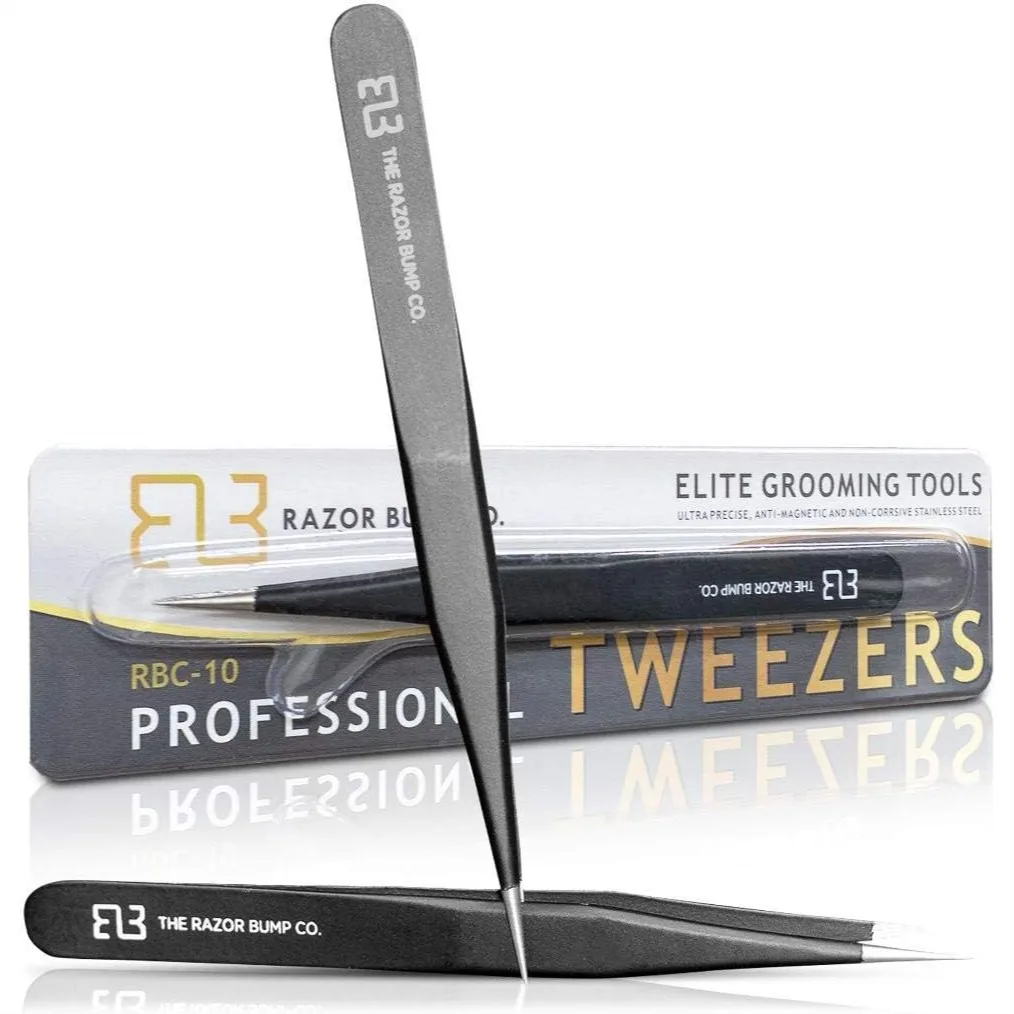 

Precision Tweezers for Ingrown Hair, Stainless Steel Splinter Remover, Professional Facial Hair & Eyebrow Trimmer for Women and