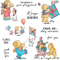 Mangocraft Happy Birthday Gifts Doll Bears Clear Stamp DIY Scrapbooking Supplies Silicone Stamp For Card Making Albums Crafts