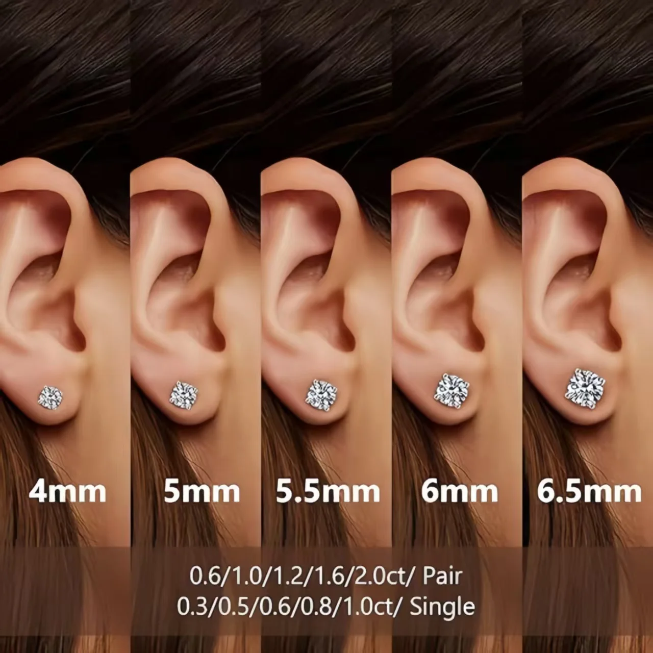 Thumbnail 4 - #60 Trending Moissanite Stud Earrings Right Now