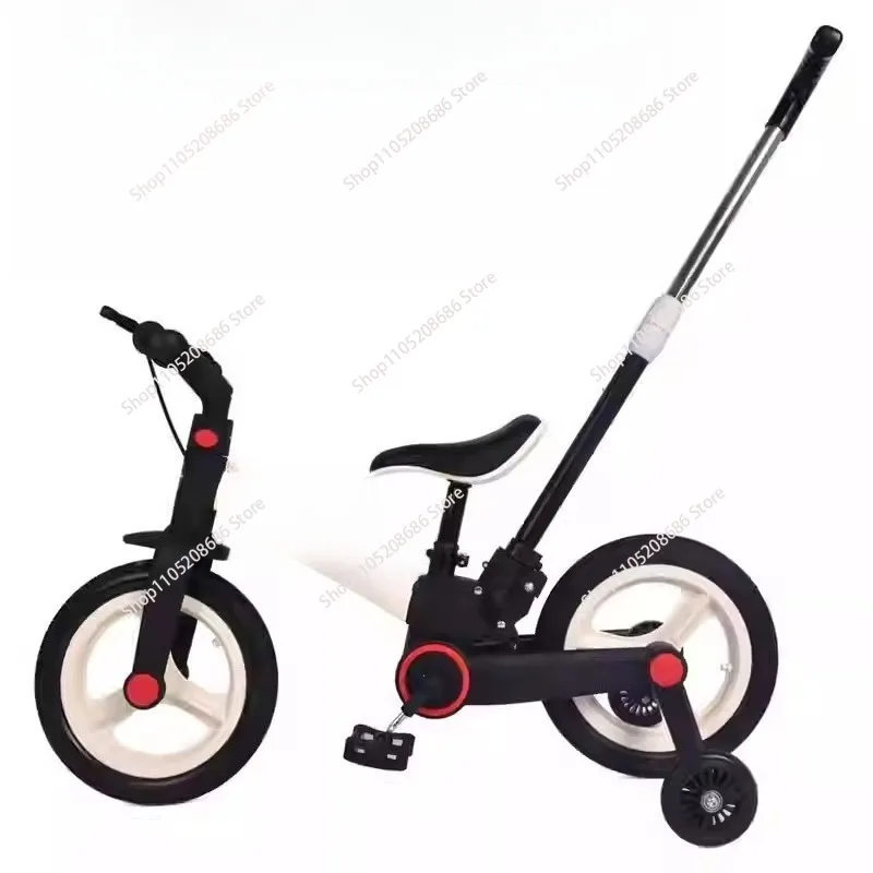 Bicycle foldable 2-in-1 girl boy pedal folding tricycle scooter
