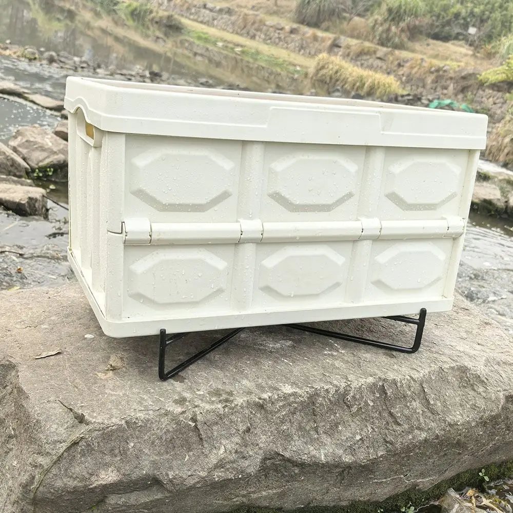 Foldable Camping Folding Storage Rack Multipurpose Light Weight Bucket Base Support Frame Non-Slip Bracket Iron