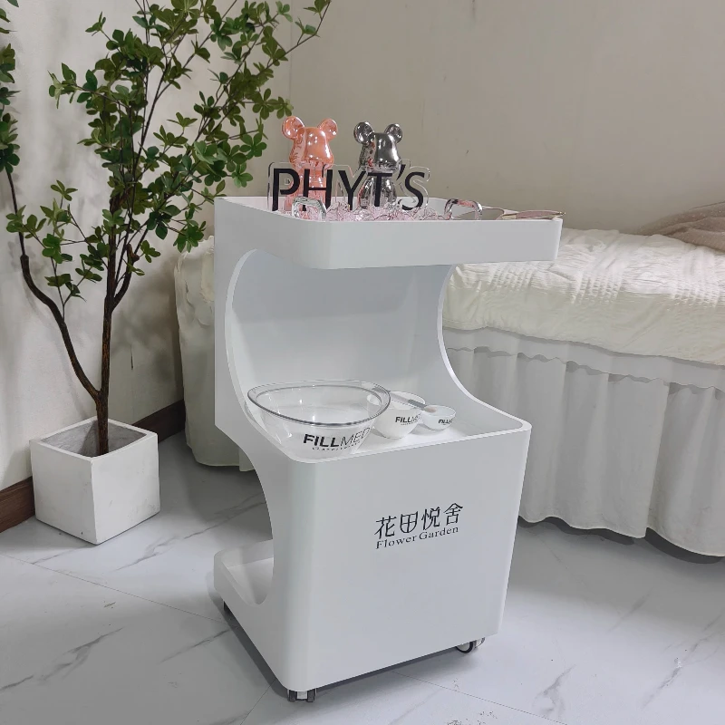 

Hairdressing Manicure Salon Trolley Cosmetic Wooden Cosmetic Storage Salon Trolley Medical Hotel Furniture Carrito Spa Lstc