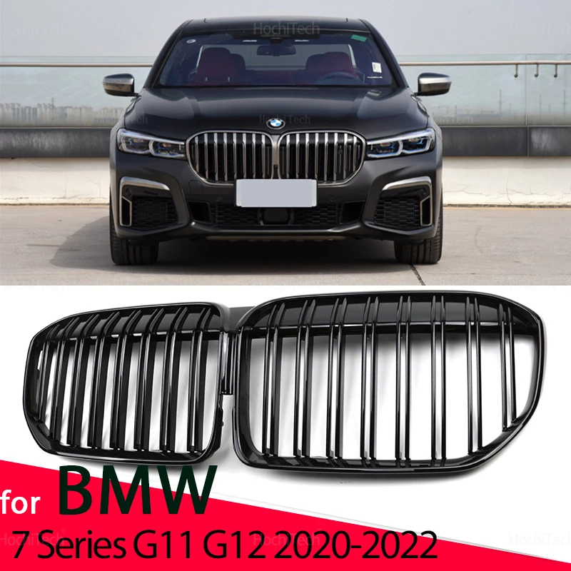 

For BMW 7 Series G11 G12 730i 740i 750i 740e 725d 730d 2019-2022 Gloss Black Car Front Bumper Grilles Kidney Racing Grill