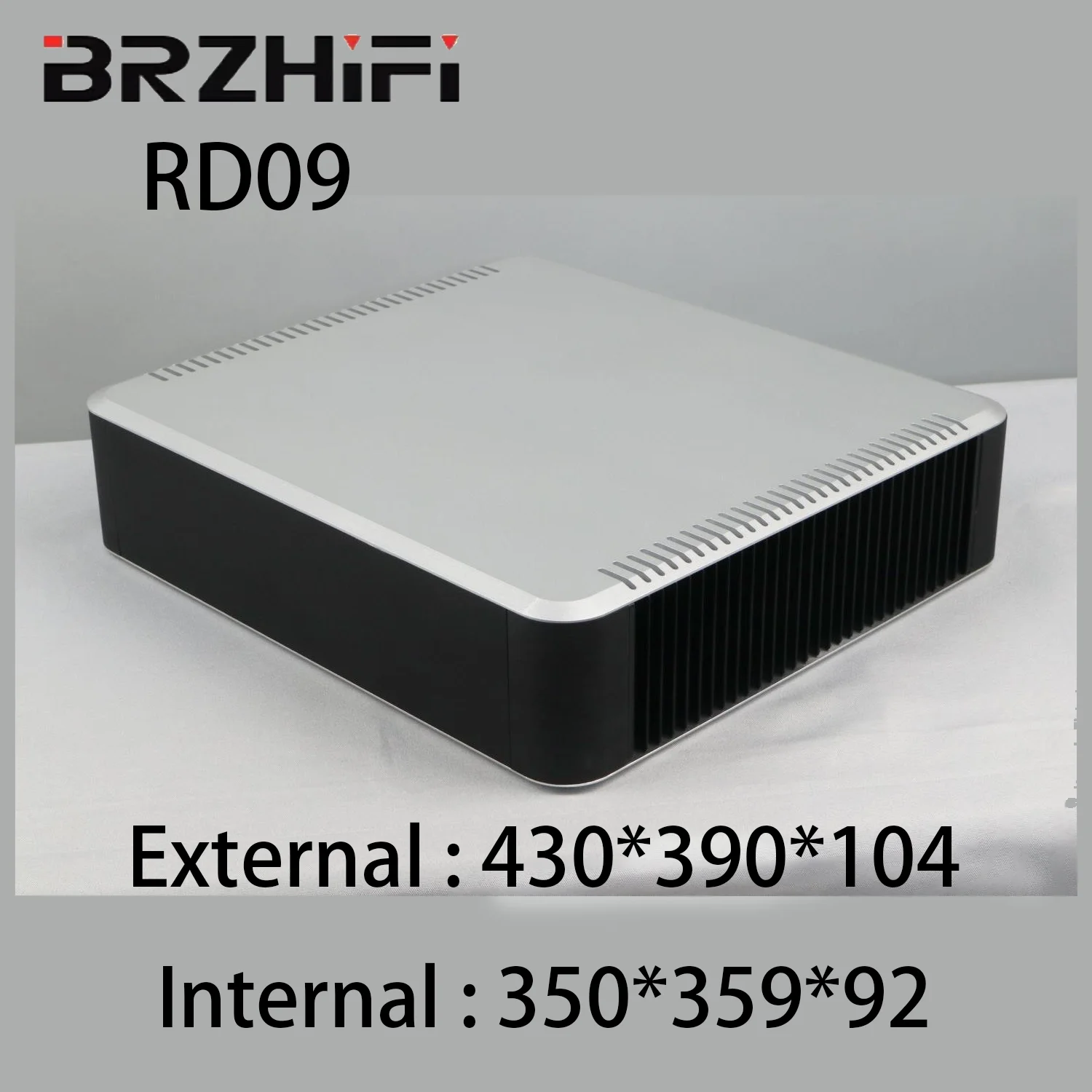 BRZHIFI RD09 Sound High Power Amplifier Board Aluminum Box Superb Round Corner Home Theater Subwoofer Housing with Heat Sink