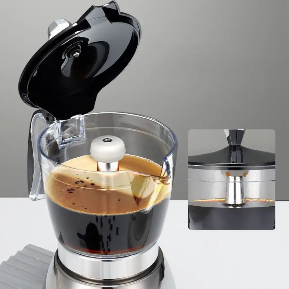 4/6 أكواب وعاء موكا مرئي وعاء شفاف الجسم العالمي صانع القهوة وعاء الفولاذ المقاوم للصدأ اسبريسو ماكينة القهوة الإيطالية هدية #3