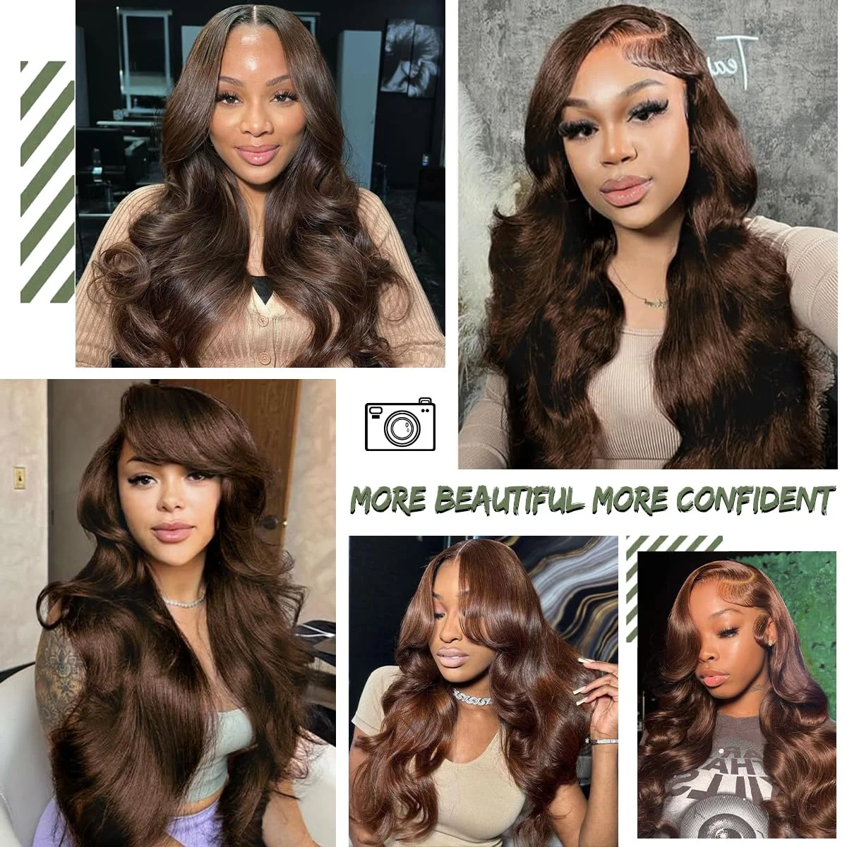 الشوكولاته البني 13x6 HD الدانتيل الجبهة خصلات الشعر المستعار الإنسان للنساء البرازيلي الجسم موجة 13x4 الدانتيل الباروكات الأمامية قبل قطعها # 4 ملون