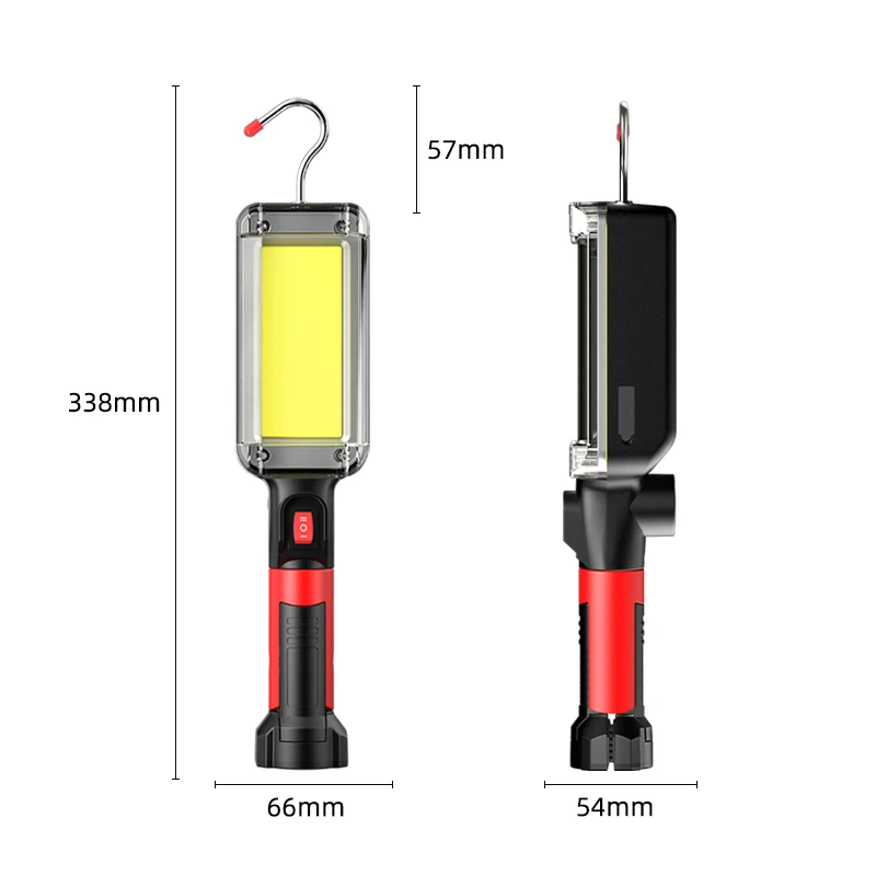 Led Work Light COB Floodlight 8000LM Rechargeable Lamp Use 2*18650 Battery Led Portable Magnetic Light Hook Clip Waterproof