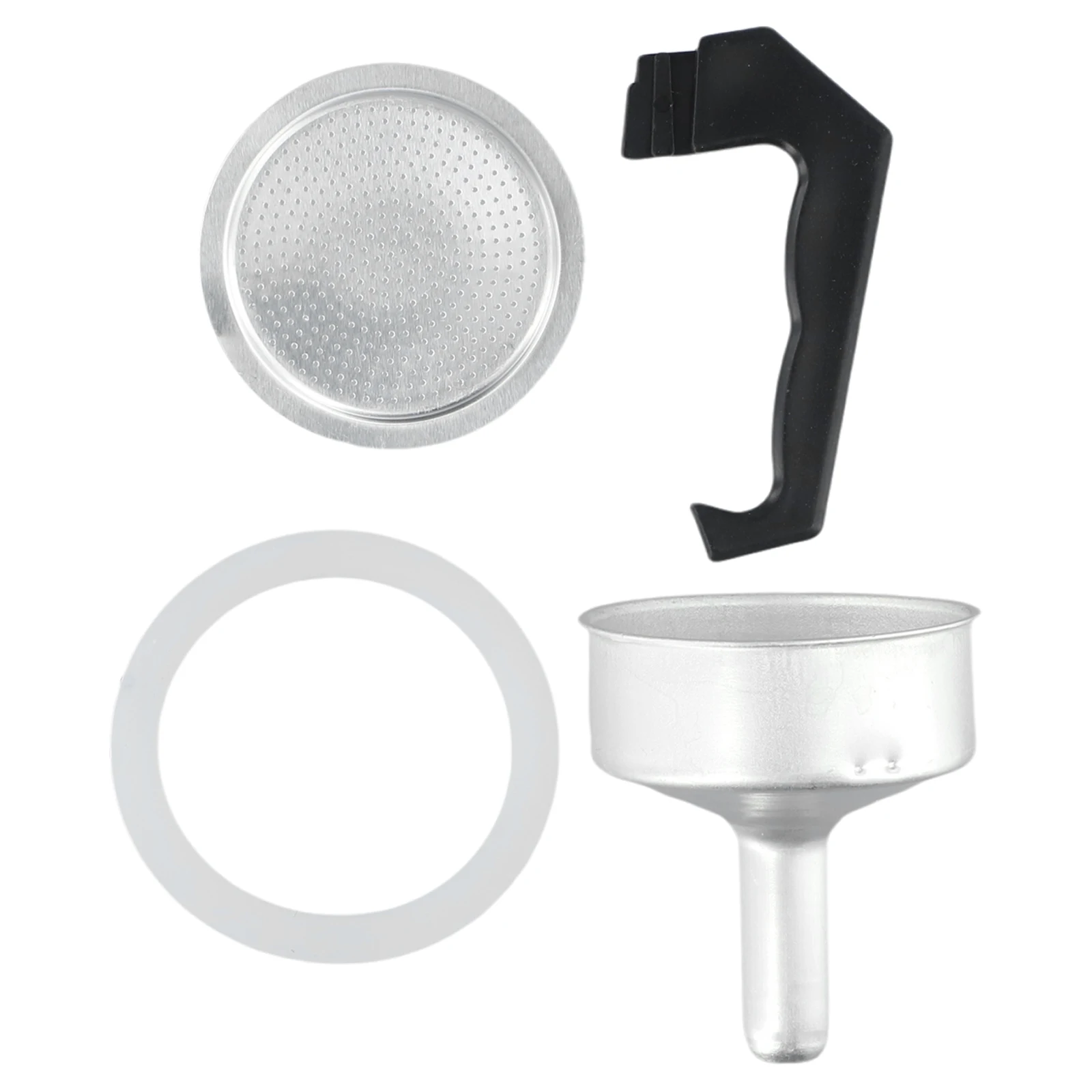 Espresso Coffee Moka Pot Replacement Parts For 1/3/6/9/12 Cups Moka Pot Handle Gasket Seal Funnel Filter Accessories