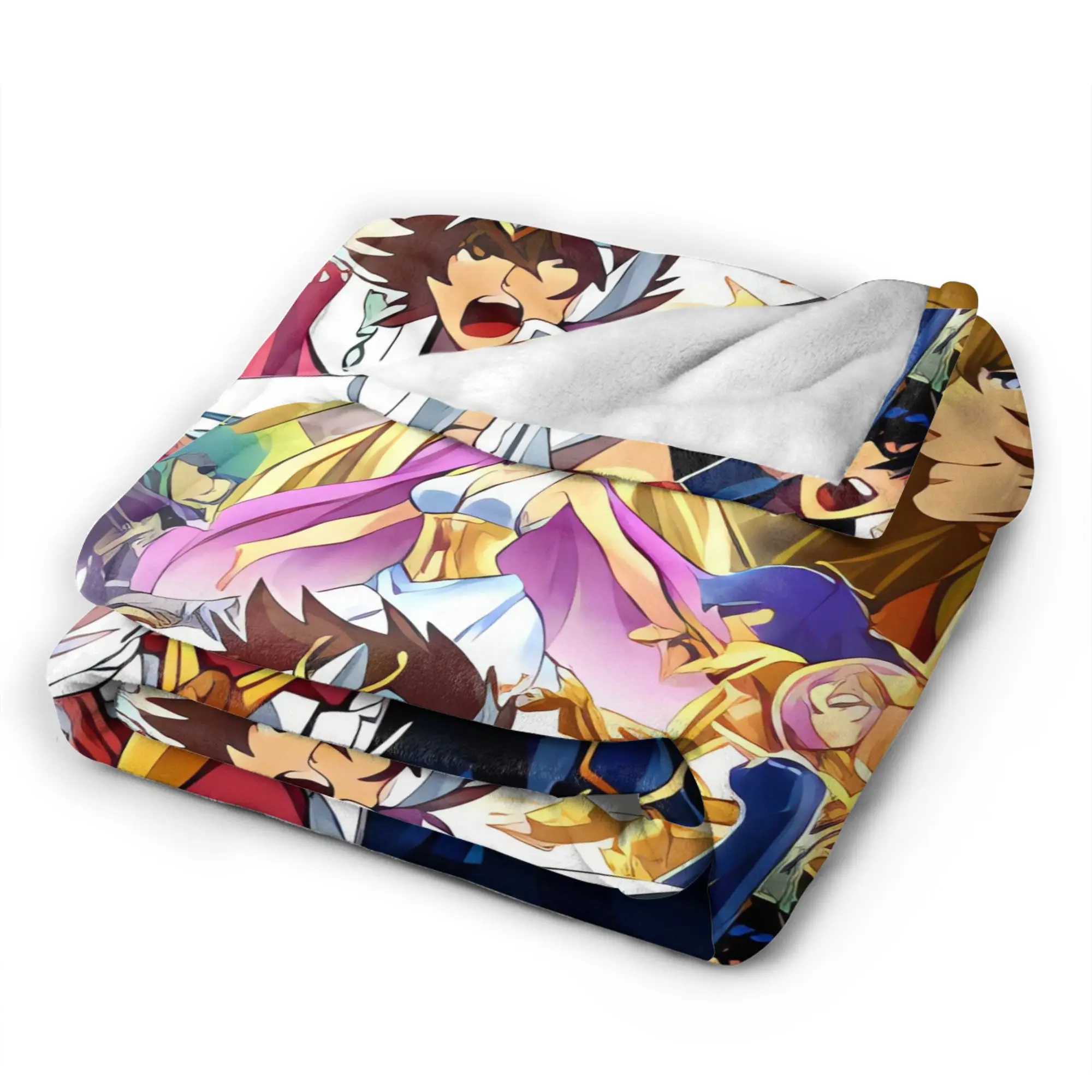Anime Sainting-Seiyas Gold Saint Cartoon Super Soft Blanket  Decorative Plush Bedding Throws Flannel Bedspread Sofa Bed Cover