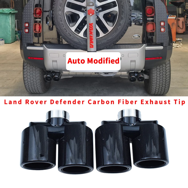 For 2020-2024 Land Rover Defender L663 P400 90 2.0T 110 3.0T Muffler Tip upgraded Carbon Fiber four-outlet exhaust pipe